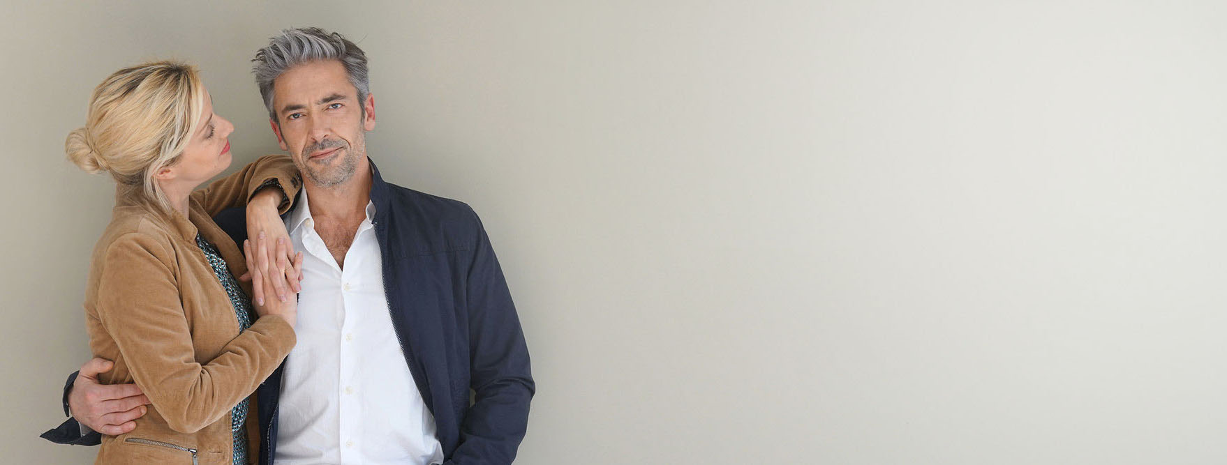 Healthy couple enjoying life after HRT Wellness hormone replacement therapy